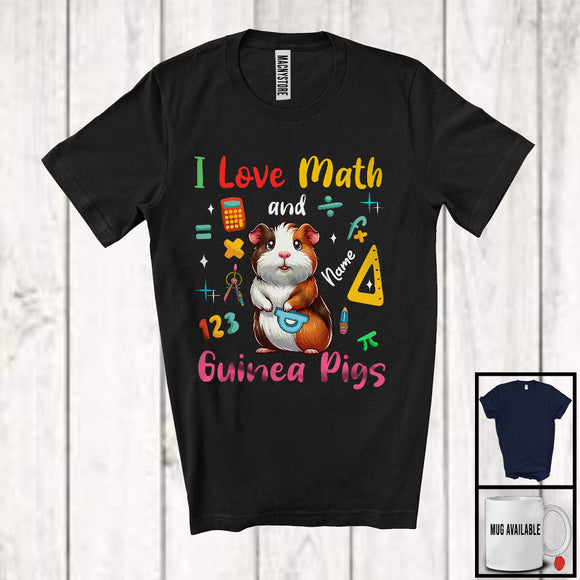 MacnyStore - Personalized I Love Math And Guinea Pigs; Lovely Custom Name Teacher Student Team T-Shirt