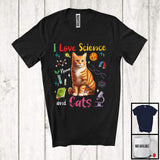 MacnyStore - Personalized I Love Science And Cats; Lovely Custom Name Cats; Teacher Student Team T-Shirt