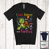 MacnyStore - Personalized I Love Science And Turtles; Lovely Custom Name Turtles; Teacher Student Team T-Shirt