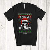 MacnyStore - Personalized I Prefer Halloween; Amusing Christmas Santa Skull; Sweater Custom Name Family T-Shirt