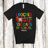 MacnyStore - Personalized I Rocked 100th Day of School; Amusing School Bass Guitar; Custom Name Guitarist T-Shirt