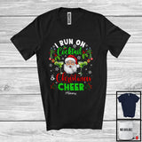 MacnyStore - Personalized I Run On Cocktail And Christmas Cheer; Joyful Custom Name Santa; Drinking T-Shirt