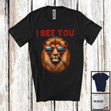 MacnyStore - Personalized I See You, Adorable Custom Name Lion Sunglasses, Wild Animal Lion Lover T-Shirt