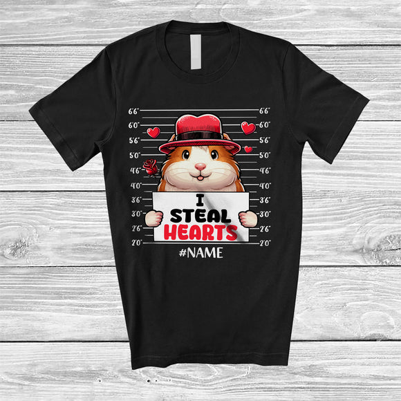 MacnyStore - Personalized I Steal Hearts; Lovely Valentine Custom Name Guinea Pig Owner; Family Group T-Shirt