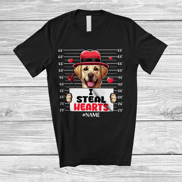 MacnyStore - Personalized I Steal Hearts; Lovely Valentine Custom Name Labrador Owner; Family Group T-Shirt