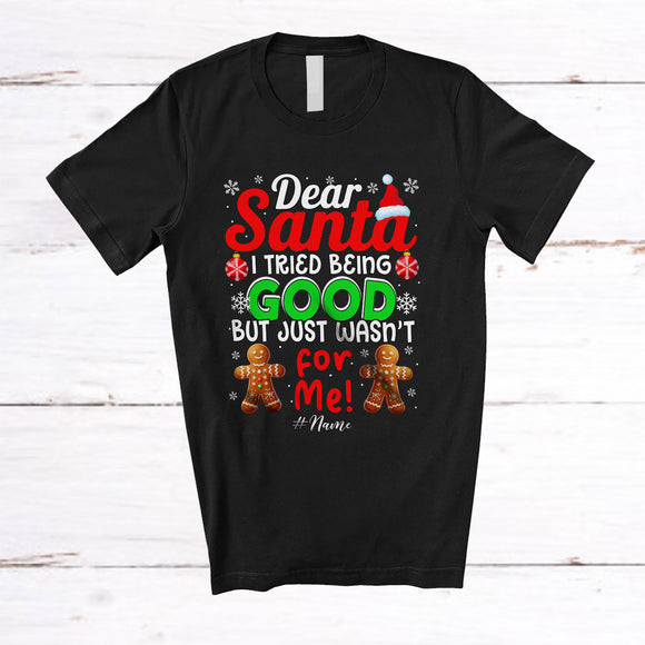 MacnyStore - Personalized I Tried Being Good But Just Wasn't; Joyful Christmas Custom Name Gingerbreads T-Shirt