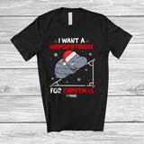 MacnyStore - Personalized I Want A Hippopotenuse For Christmas; Joyful Custom Name Hippopotamus; Math T-Shirt