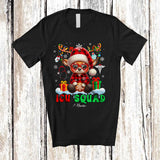 MacnyStore - Personalized I.C.U Squad; Fantastic Christmas Red Plaid Reindeer Snowing; Custom Name Nurse T-Shirt