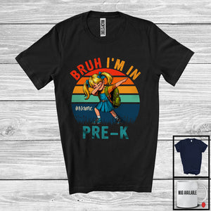 MacnyStore - Personalized I'm In Pre-K; Cute Vintage Retro Custom Name Girl Dabbing; Pre-K Students T-Shirt