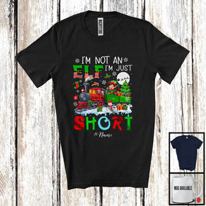 MacnyStore - Personalized I'm Not An Elf I'm Just Short; Lovely Christmas Custom Name Elf Driving Train T-Shirt