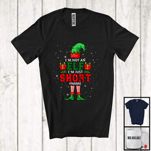 MacnyStore - Personalized I'm Not An Elf I'm Just Short; Joyful Christmas Elf Snow; Custom Name Men Family T-Shirt