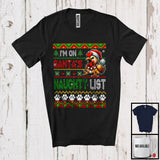 MacnyStore - Personalized I'm On Santa's Naughty List, Cool Christmas Angry Santa Chicken, Sweater Family T-Shirt