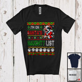 MacnyStore - Personalized I'm On Santa's Naughty List, Cool Christmas Angry Santa Cow, Sweater Family T-Shirt