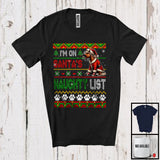 MacnyStore - Personalized I'm On Santa's Naughty List, Cool Christmas Angry Santa Horse, Sweater Family T-Shirt