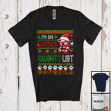 MacnyStore - Personalized I'm On Santa's Naughty List, Cool Christmas Angry Santa Pig, Sweater Family T-Shirt