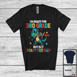 MacnyStore - Personalized I'm Ready For 3rd Grade; Lovely Back To School Custom Name T-Rex Dabbing T-Shirt