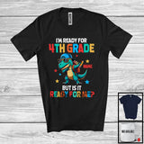 MacnyStore - Personalized I'm Ready For 4th Grade; Lovely Back To School Custom Name T-Rex Dabbing T-Shirt