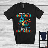 MacnyStore - Personalized I'm Ready For Kindergarten; Lovely Back To School Custom Name T-Rex Dabbing T-Shirt