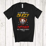 MacnyStore - Personalized I'm The Crazy Catcher They Warned; Humorous Custom Name Baseball Catcher Player T-Shirt