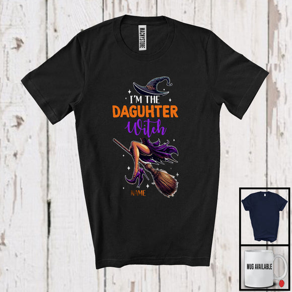 MacnyStore - Personalized I'm The Daughter Witch, Sarcastic Halloween Custom Name Family Group, Witch Lover T-Shirt