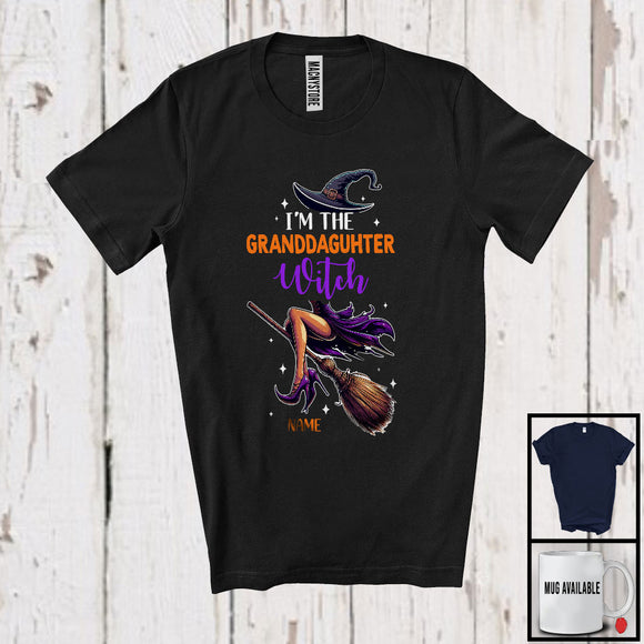 MacnyStore - Personalized I'm The Granddaughter Witch, Sarcastic Halloween Custom Name Family Group, Witch Lover T-Shirt