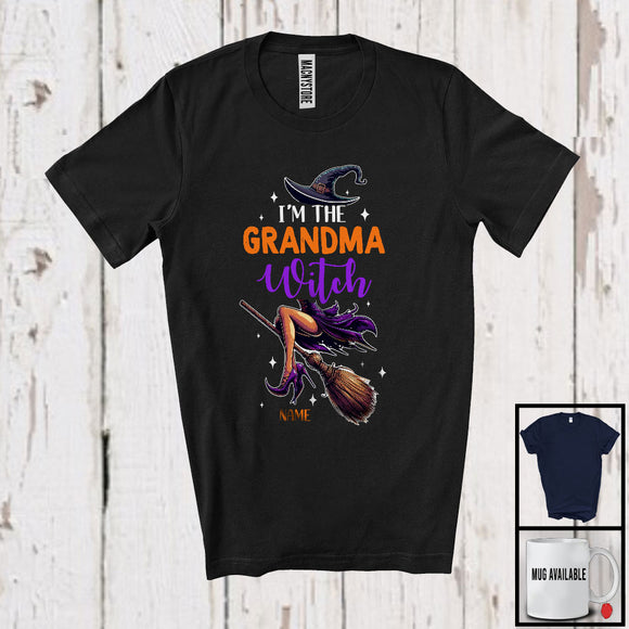 MacnyStore - Personalized I'm The Grandma Witch, Sarcastic Halloween Custom Name Family Group, Witch Lover T-Shirt