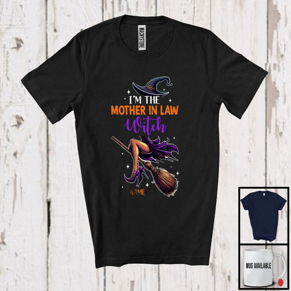 MacnyStore - Personalized I'm The Mother In Law Witch, Sarcastic Halloween Custom Name Family Group, Witch Lover T-Shirt