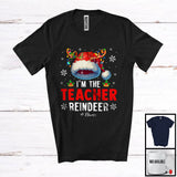 MacnyStore - Personalized I'm The Teacher Reindeer; Proud Christmas Santa Reindeer; Custom Name Jobs T-Shirt