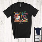 MacnyStore - Personalized In My Retirement Era, Cheerful Custom Name Women Drinking Wine, Flowers Family T-Shirt