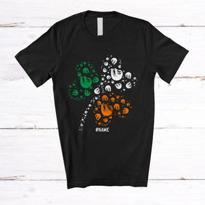 MacnyStore - Personalized Irish Sloth Shamrock Shape; Joyful St. Patrick's Day Custom Name Animal; Family T-Shirt