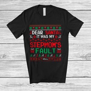 MacnyStore - Personalized It Was My Stepmom's Fault; Amusing Christmas Santa Sweater; Custom Name Family T-Shirt