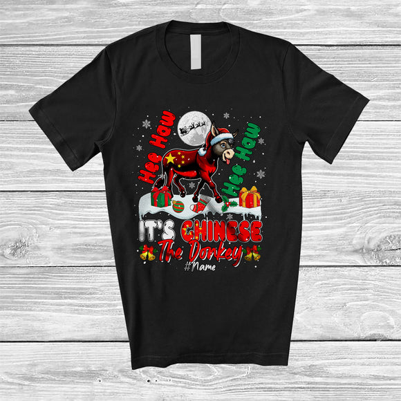 MacnyStore - Personalized It's Chinese The Donkey; Amazing Christmas Farmer; Custom Name Santa Donkey T-Shirt