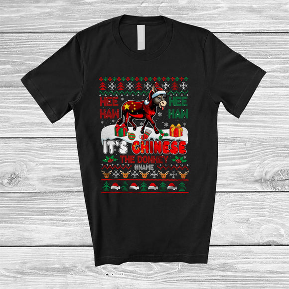 MacnyStore - Personalized It's Chinese The Donkey; Amazing Christmas Sweater; Custom Name Santa Donkey T-Shirt