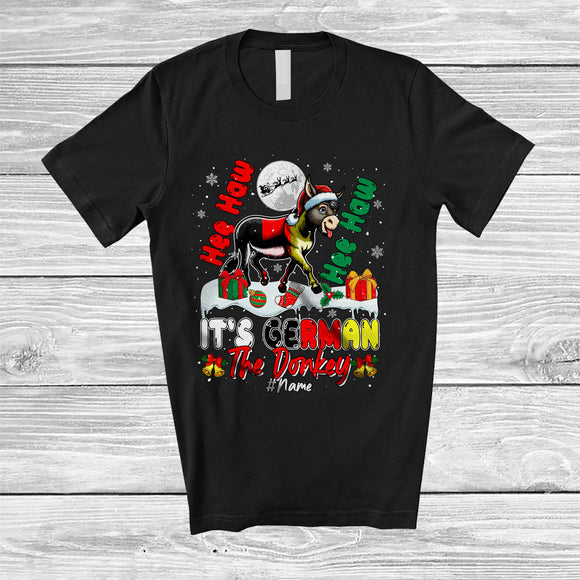 MacnyStore - Personalized It's German The Donkey; Amazing Christmas Farmer; Custom Name Santa Donkey T-Shirt