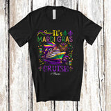 MacnyStore - Personalized It's Mardi Gras Cruise; Adorable Beads Mask Cruise Ship; Custom Name Captain Boat T-Shirt