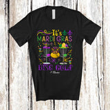 MacnyStore - Personalized It's Mardi Gras Disc Golf; Lovely Beads Custom Name Disc Golf Player; Family T-Shirt