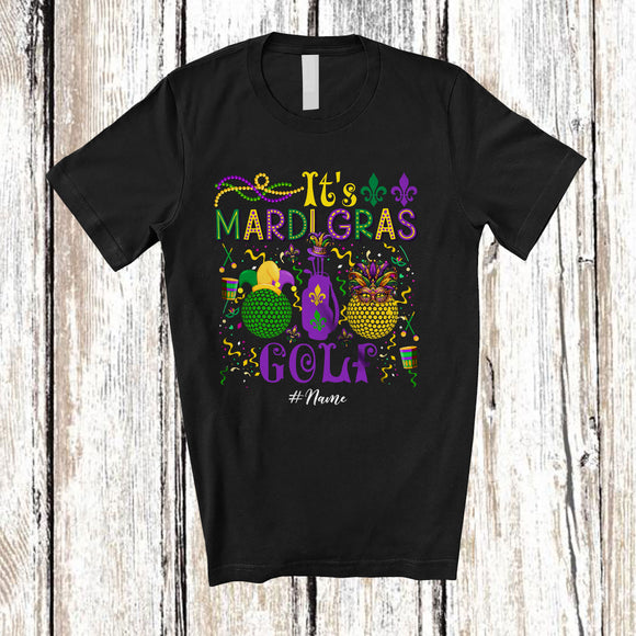 MacnyStore - Personalized It's Mardi Gras Golf; Lovely Beads Custom Name Golf Player; Family T-Shirt