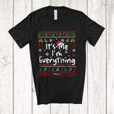 MacnyStore - Personalized It's Me I'm Everything; Amazing Christmas Sweater Santa; Custom Name Couple T-Shirt