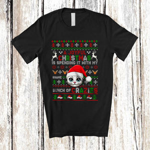 MacnyStore - Personalized Joyful Christmas With My Brunch Of Crazies; Lovely Custom Name Cat Face; Sweater T-Shirt