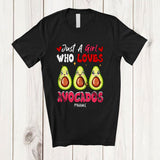 MacnyStore - Personalized Just A Girl Who Loves Avocados; Adorable Hearts Avocado; Custom Name Family T-Shirt