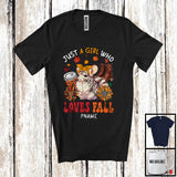 MacnyStore - Personalized Just A Girl Who Loves Fall; Adorable Custom Name Chinchilla; Fall Plaid Sunflowers T-Shirt