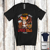 MacnyStore - Personalized Just A Girl Who Loves Fall; Adorable Custom Name Kangaroo Rat; Fall Plaid Sunflowers T-Shirt