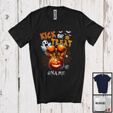 MacnyStore - Personalized Kick Or Treat; Humorous Halloween Custom Name Kick Boxing; Pumpkin Sport T-Shirt