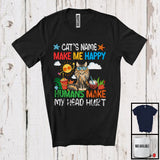 MacnyStore - Personalized Kitten's Custom Name Make Me Happy, Colorful Summer Vacation Maine Coon Owner T-Shirt