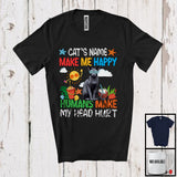 MacnyStore - Personalized Kitten's Custom Name Make Me Happy, Colorful Summer Vacation Peterbald Owner T-Shirt