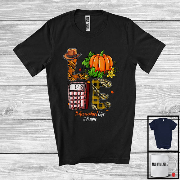 MacnyStore - Personalized LOVE Accountant; Wonderful Thanksgiving Plaid Leopard Pumpkin; Jobs Careers T-Shirt