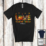 MacnyStore - Personalized LOVE Assistant Teacher; Joyful Thanksgiving Plaid Pumpkin; Custom Name Jobs T-Shirt