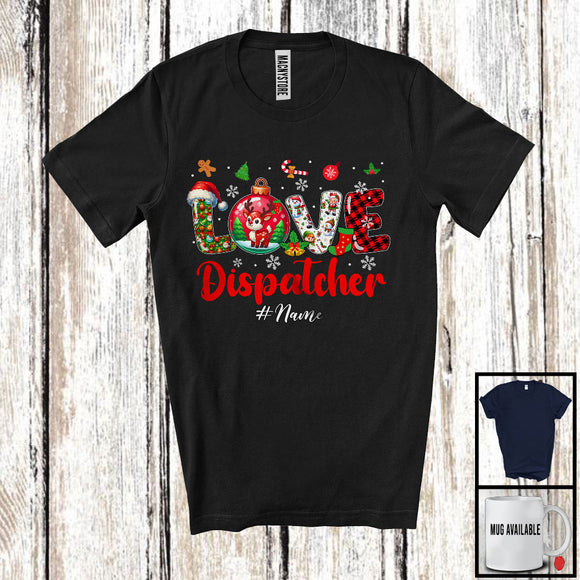 MacnyStore - Personalized LOVE Dispatcher; Amazing Christmas Plaid Ornament; Custom Name Dispatcher T-Shirt