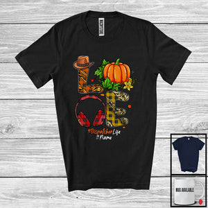 MacnyStore - Personalized LOVE Dispatcher; Wonderful Thanksgiving Plaid Leopard Pumpkin; Jobs Careers T-Shirt