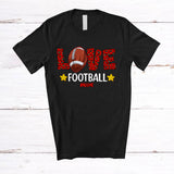 MacnyStore - Personalized LOVE Football; Amazing Valentine Leopard Football; Women Custom Name Player T-Shirt